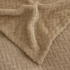 Karaca Leaves Ecru Einzelbettdecke 150x200