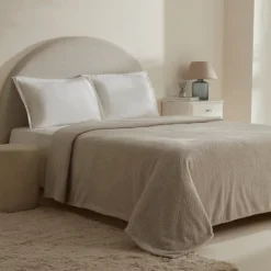 Karaca Leaves Graue Doppelbettdecke 200x220