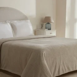 Karaca Leaves Graue Doppelbettdecke 200x220