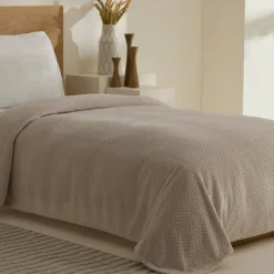 Karaca Leaves Graue Einzelbettdecke 150x200