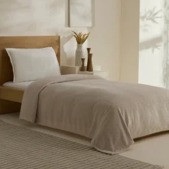 Karaca Leaves Graue Einzelbettdecke 150x200