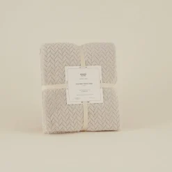 Karaca Leaves Graue Welsoft TV Decke 130x150