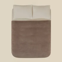 Karaca Leaves Steingrau Doppelbettdecke 200x220