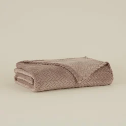 Karaca Leaves Steingraue Welsoft TV Decke 130x150