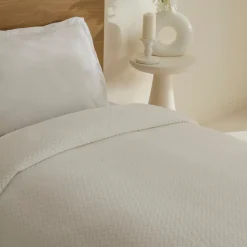 Karaca Leaves Weiße Einzelbettdecke 150x200