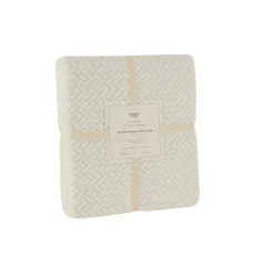 Karaca Leaves Weiße Einzelbettdecke 150x200