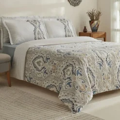 Karaca Lemy Bettwäsche-Set aus 100 % Baumwoll-Satin, Einzelbett, Blau