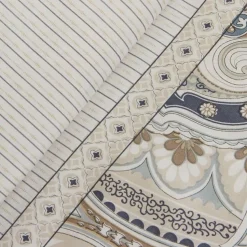 Karaca Lemy Doppel Bettwäscheset 100% Baumwoll-Satin Blau 200x220 Cm