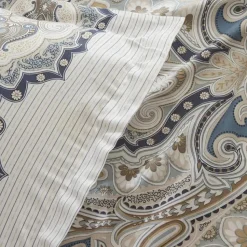 Karaca Lemy Doppel Bettwäscheset 100% Baumwoll-Satin Blau 200x220 Cm