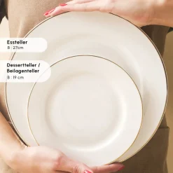 Karaca Lexi Gold 56-teiliges Tafelgeschirr-Set für 12 Personen