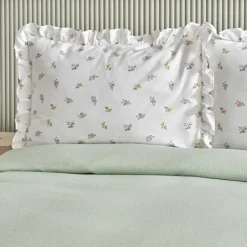 Karaca Lidya Bettwäsche-Set aus 100 % Baumwolle, Doppelbett, Grün