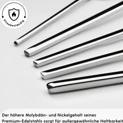 Karaca Look 316+ Stahl 84-teiliges Premium Besteckset für 12 Personen