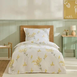 Karaca Loretta Renforcé Bettwäsche-Set, Einzelbett, Gelb