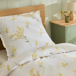 Karaca Loretta Renforcé Bettwäsche-Set, Einzelbett, Gelb