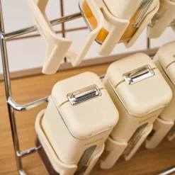 Karaca Luminous, 9-teiliges Gewürzgläser-Set, Creme