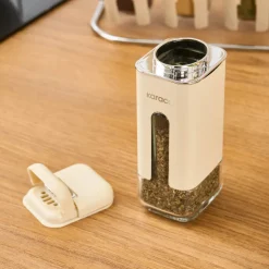 Karaca Luminous, 9-teiliges Gewürzgläser-Set, Creme