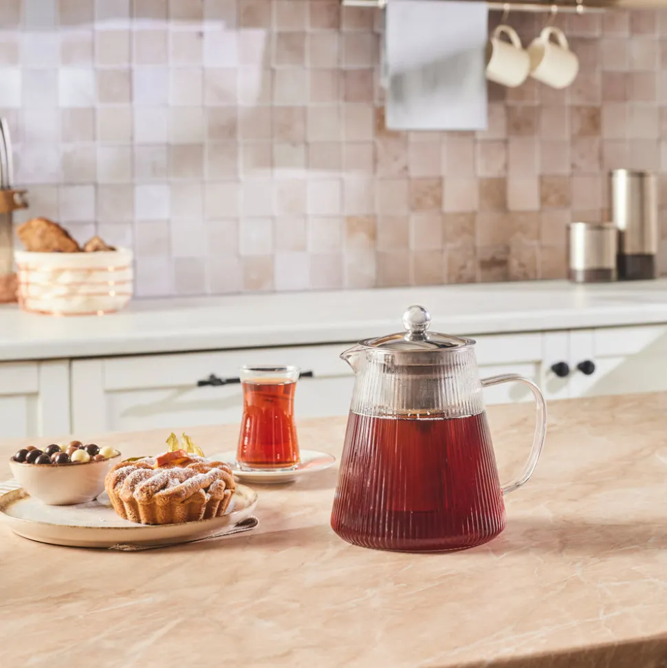 Karaca Lumira Borosilikat Glas Teekanne, 1200 Ml