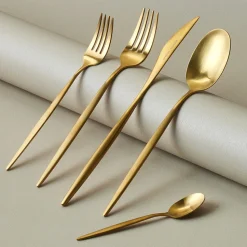 Karaca Lızbon Matte Gold 6-Personen 30-teiliges Besteckset