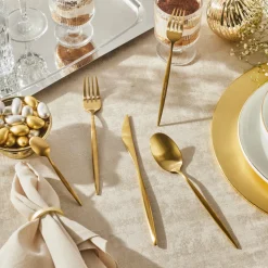 Karaca Lızbon Matte Gold 6-Personen 30-teiliges Besteckset