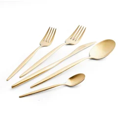 Karaca Lızbon Matte Gold 6-Personen 30-teiliges Besteckset