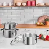 Karaca Magnus XLarge 6-teiliges Edelstahl-Topfset mit Induktionsboden