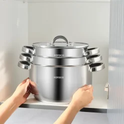 Karaca Magnus XLarge 6-teiliges Edelstahl-Topfset mit Induktionsboden