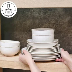 Karaca Marcelo Gold Geschirr und Frühstücks Set, 88 Teilig