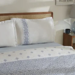 Karaca Marino Bettwäsche-Set aus 100 % türkischer Baumwolle, Doppelbett, Blau