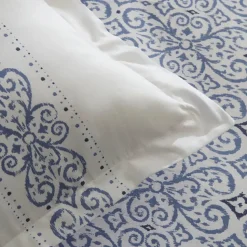 Karaca Marino Bettwäsche-Set aus 100 % türkischer Baumwolle, Doppelbett, Blau