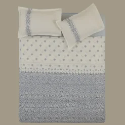 Karaca Marino Bettwäsche-Set aus 100 % türkischer Baumwolle, Doppelbett, Blau