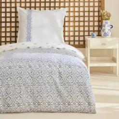 Karaca Marino Renforcé Bettwäsche-Set, Einzelbett, Blau