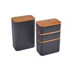 Karaca Massimo 4-teiliges Vorratsbehälter-Set Anthrazit