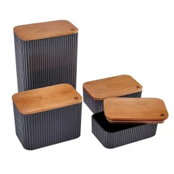 Karaca Massimo 4-teiliges Vorratsbehälter-Set Anthrazit