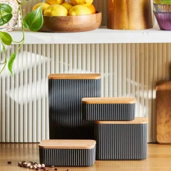 Karaca Massimo 4-teiliges Vorratsbehälter-Set Anthrazit