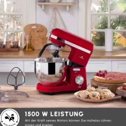 Karaca Mastermaid Chef Pro Doppelarm Küchenchef Imperial Rot, 5L, 1500W