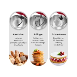 Karaca Mastermaid Chef Pro Doppelarm Küchenchef Imperial Rot, 5L, 1500W