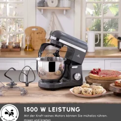 Karaca Mastermaid Chef Pro Doppelgriff Standmixer Space Grau, 5L, 1500W