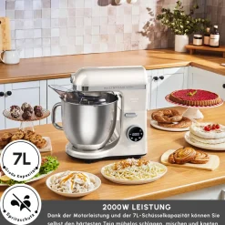 Karaca Mastermaid Chef Ultra D2000W Küchenmaschine mit Digitaldisplay Starlight 7L