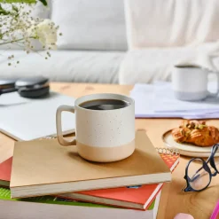 Karaca Maybel Tasse, Weiß Orange, 400 ml