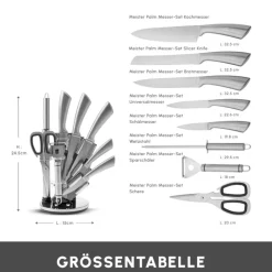 Karaca Meister Bremen Deutscher Stahl 9-teiliges Messerset