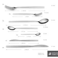 Karaca Mild 84-teiliges 316+ Premium Besteckset für 12 Personen