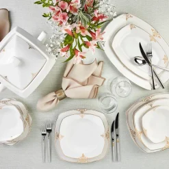 Karaca Milena Gold 60-teiliges Tafelservice für 12 Personen