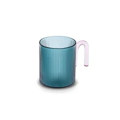 Karaca Miracle Blau Tasse, Rosa Henkel