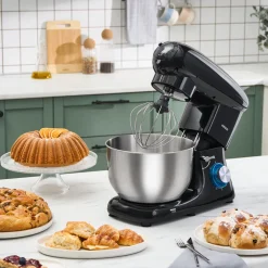 Karaca Multichef Standmixer Shiny Black Küchenchef 1900 W 5,5 l (mit Hackfleisch-/Sucuk-Wurst-/Fleischklößchenaufsatz)