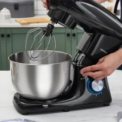 Karaca Multichef Standmixer Shiny Black Küchenchef 1900 W 5,5 l (mit Hackfleisch-/Sucuk-Wurst-/Fleischklößchenaufsatz)