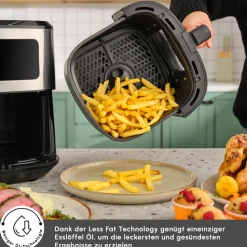 Karaca Multifry Inox XXL 7 Liter Airfryer mit digitalem Glasfenster