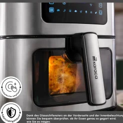 Karaca Multifry Inox XXL 7 Liter Airfryer mit digitalem Glasfenster