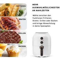 Karaca Multifry Weiß Heißluftfritteuse Ölfreie Fritteuse, 3.5L, 1300W