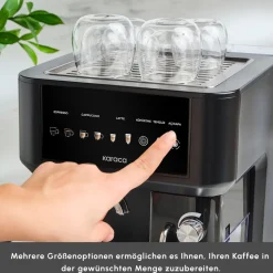 Karaca MyCaffe Barista S10 Automatische Espresso-, Latte- und Cappuccino-Maschine mit integriertem Milchbehälter – Matte Black