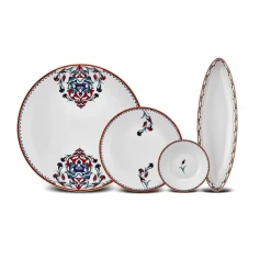 Karaca Nakkaş Frühstücksset und Servierschalen für 6 Personen, 14 Teilig